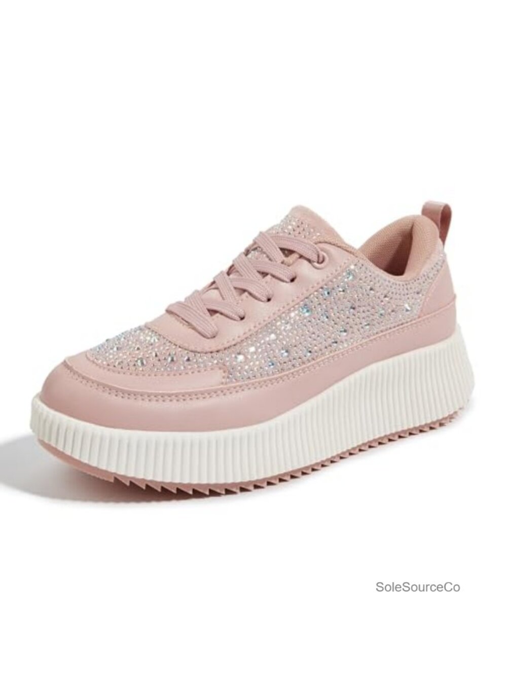 Woven Platform Sneakers Rhinestone Pearl Knit Walking Tennis Shoes